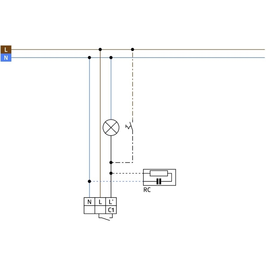 Ulkoliikennanturi LC-CLICK 140° IP44 musta