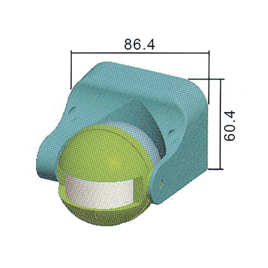 Ulkoliikennanturi PIR B 180° 1200W/230V IP44 musta