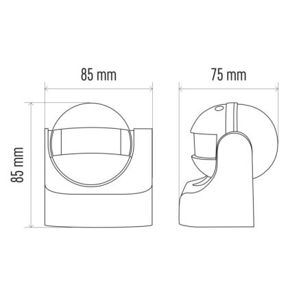 Ulkoliikennanturi PIR B 180° 1200W/230V IP44 valkoinen