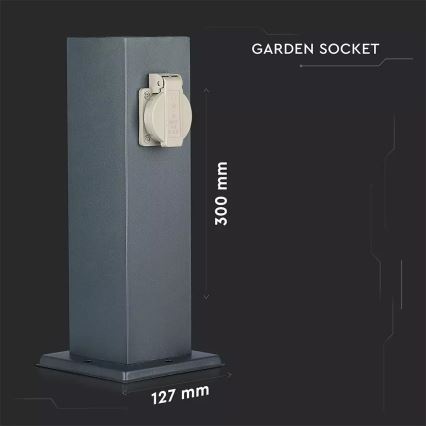 Ulkopistorasiapylväs SCHUKO 2Z 230V IP44