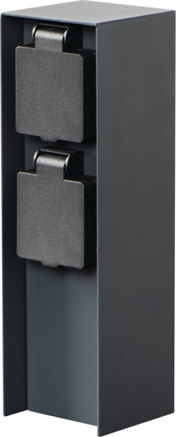 Ulkopistorasiapylväs DASTO 2Z Type E 230V IP44 antrasiitti