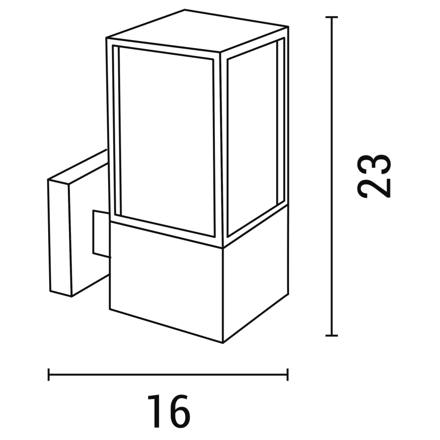 Ulkoseinävalaisin 1xE27/12W/230V IP44 antrasiitti