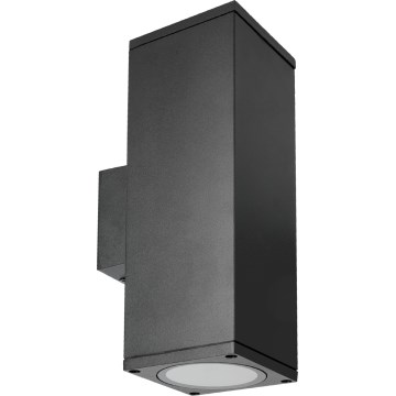 Ulkoseinävalaisin 2xGU10/35W/230V IP54 kulmikas musta