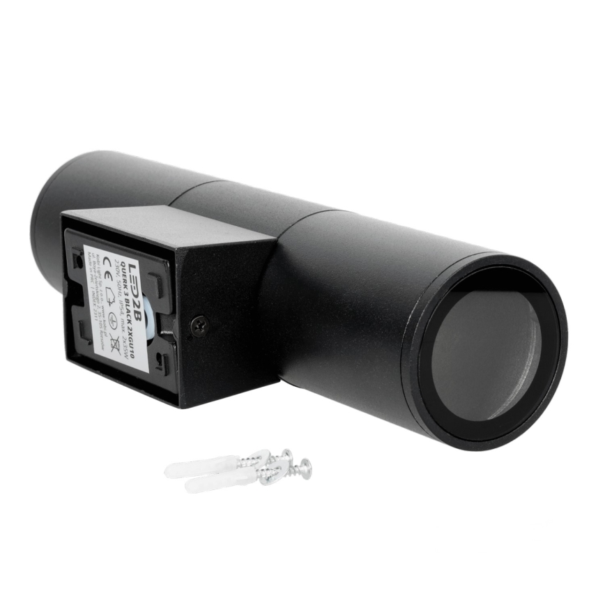 Ulkoseinävalaisin 2xGU10/35W/230V IP54 pyöreä musta