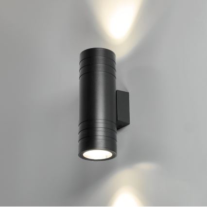 Ulkoseinävalaisin 2xGU10/35W/230V IP54 pyöreä musta