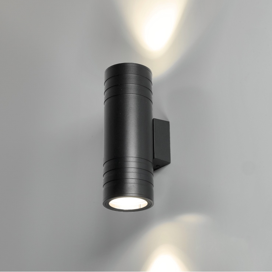 Ulkoseinävalaisin 2xGU10/35W/230V IP54 pyöreä musta