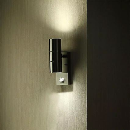 Ulkoseinävalaisin anturilla 2xGU10/35W/230V IP44