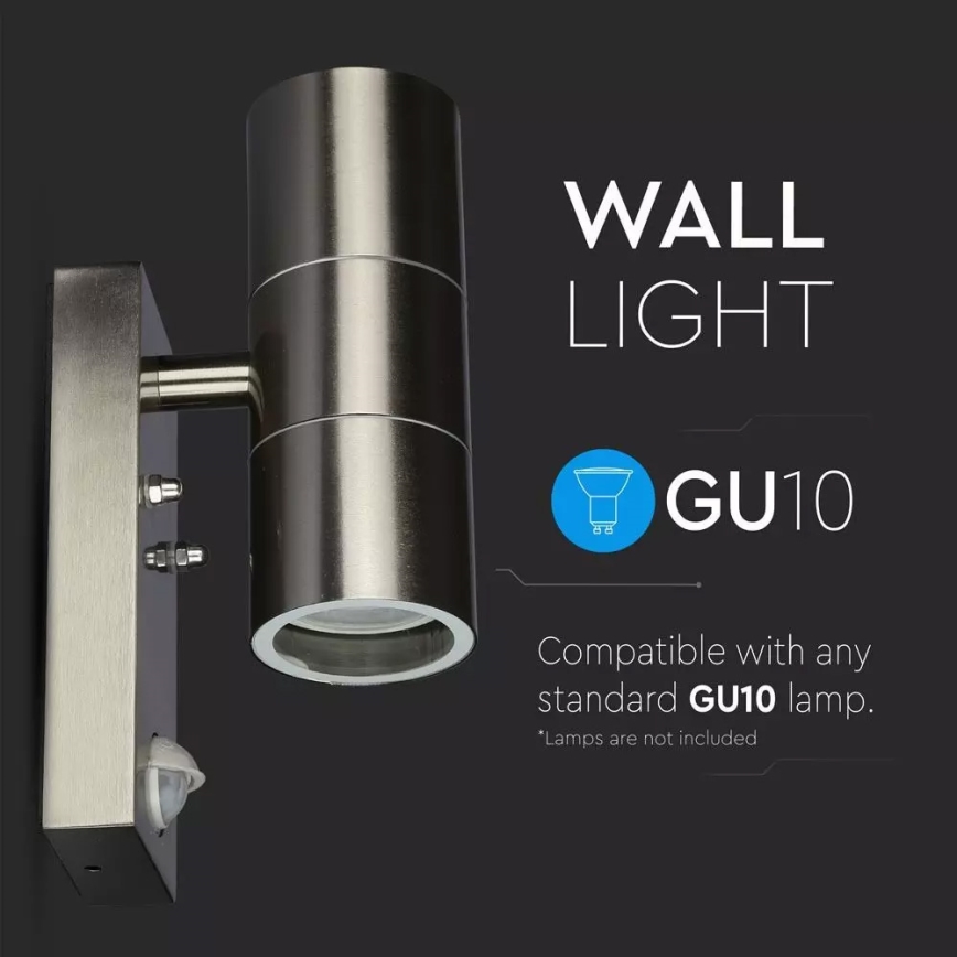 Ulkoseinävalaisin anturilla 2xGU10/35W/230V IP44