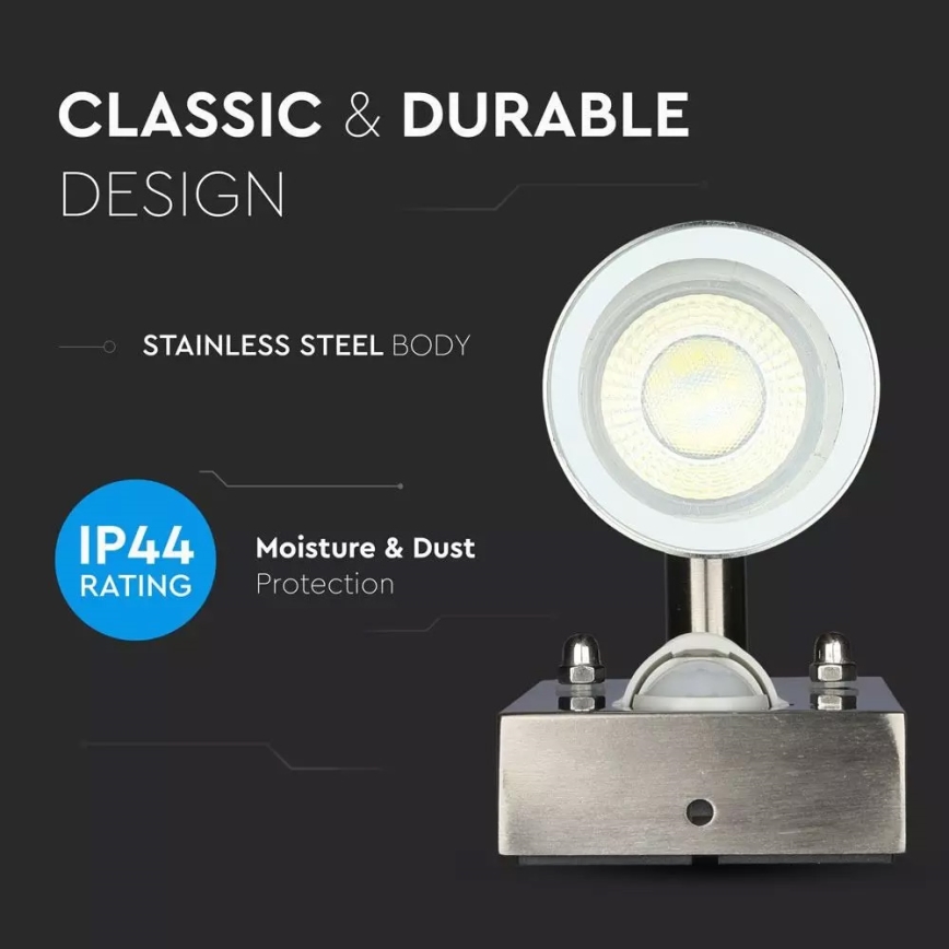 Ulkoseinävalaisin anturilla 2xGU10/35W/230V IP44