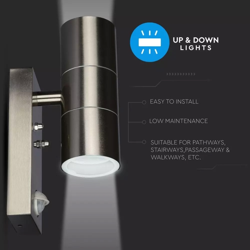 Ulkoseinävalaisin anturilla 2xGU10/35W/230V IP44