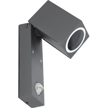 Ulkoseinävalaisin anturilla QUAZAR 1xGU10/35W/230V IP44 harmaa