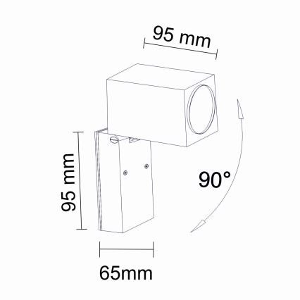 Ulkoseinävalaisin BOSTON 1xGU10/10W/230V IP44 musta