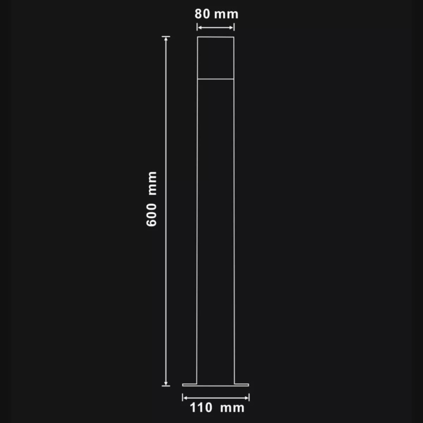 Ulkoseinävalaisin DALLAS 1xE27/12W/230V IP44 60 cm antrasiitti