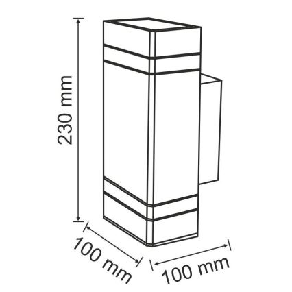 Ulkoseinävalaisin GILBERT 2xGU10/10W/230V IP44