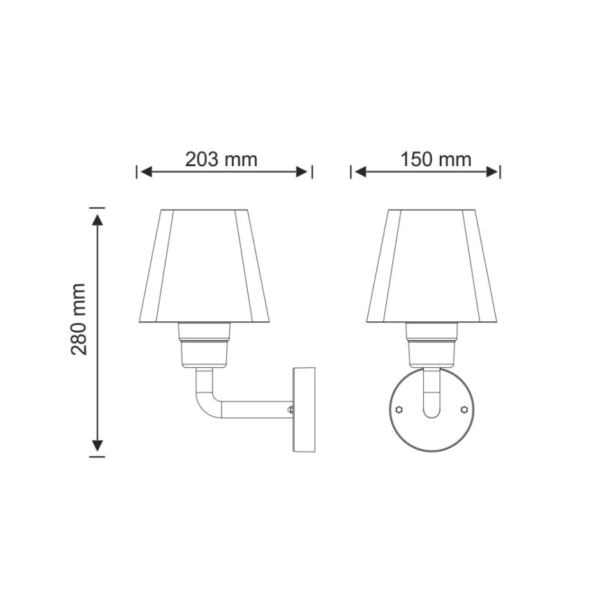 Ulkoseinävalaisin GIZA 1xE27/10W/230V IP44
