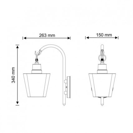 Ulkoseinävalaisin GIZA 1xE27/10W/230V IP44