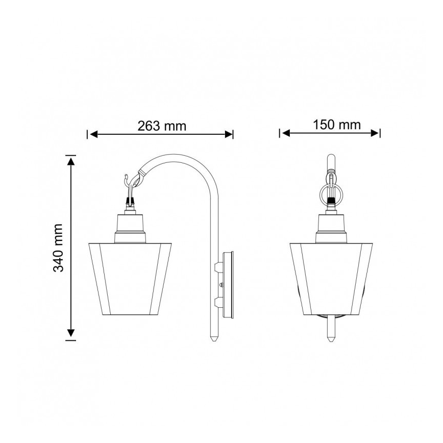 Ulkoseinävalaisin GIZA 1xE27/10W/230V IP44