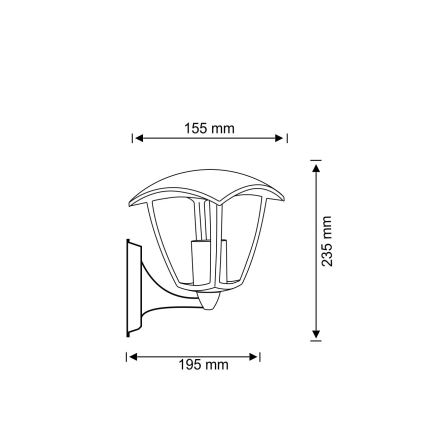 Ulkoseinävalaisin IGMA 1xE27/12W/230V IP44