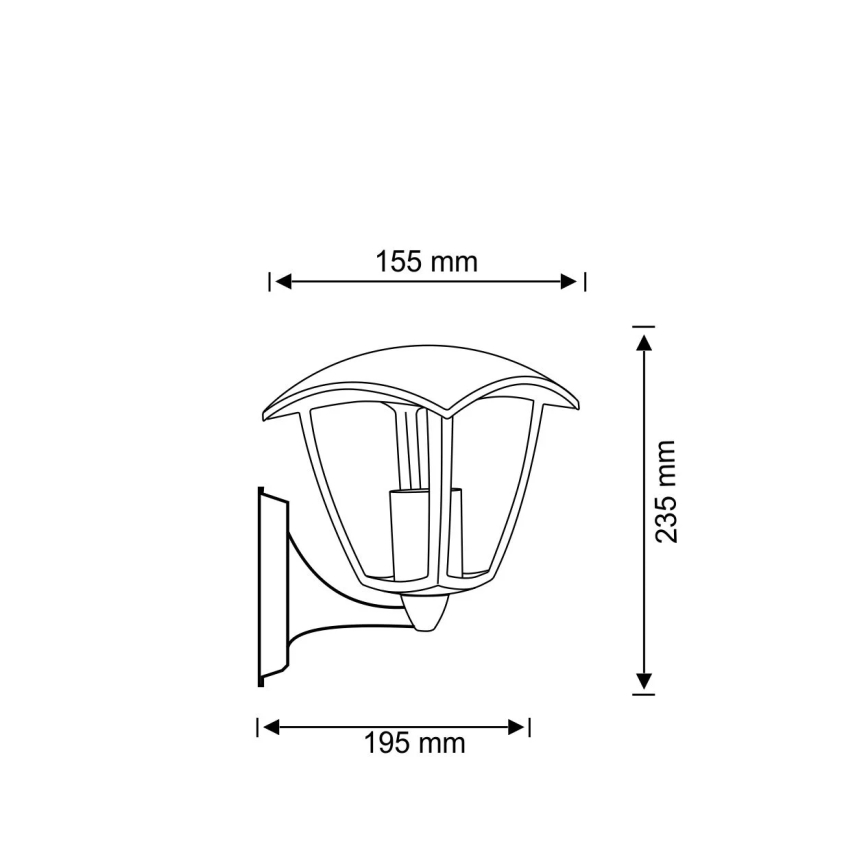 Ulkoseinävalaisin IGMA 1xE27/12W/230V IP44