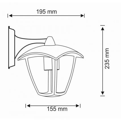 Ulkoseinävalaisin IGMA 1xE27/12W/230V IP44