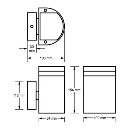 Ulkoseinävalaisin KORTEK 1xGU10/30W/230V IP54 harmaa
