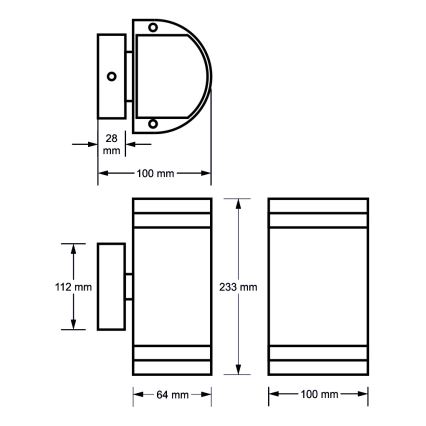 Ulkoseinävalaisin KORTEK 2xGU10/30W/230V IP44 harmaa