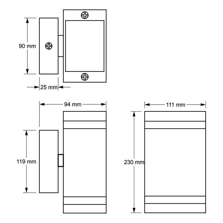 Ulkoseinävalaisin LITEK 2xGU10/30W/230V IP44 harmaa
