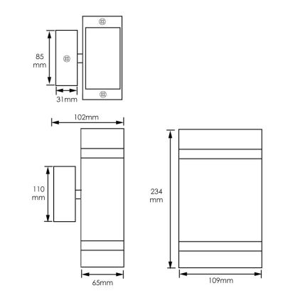 Ulkoseinävalaisin LITEK 2xGU10/30W/230V IP44 musta