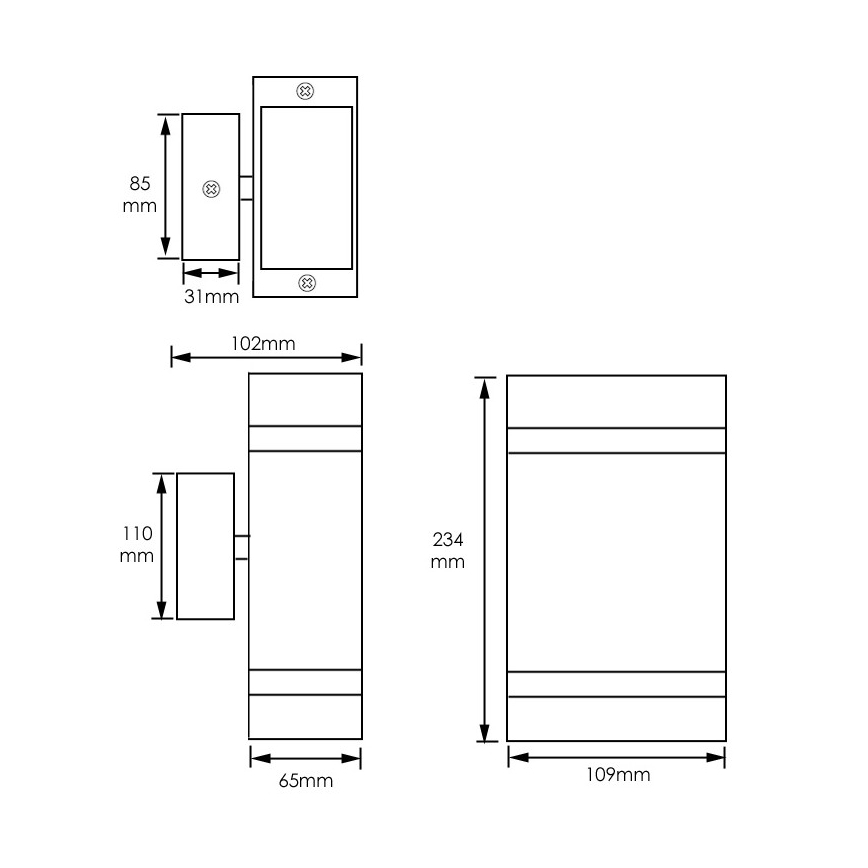 Ulkoseinävalaisin LITEK 2xGU10/30W/230V IP44 musta