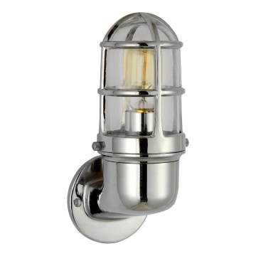 Ulkoseinävalaisin LUND 1xE27/12W/230V IP44 kiiltävä kromi