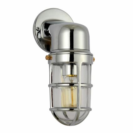 Ulkoseinävalaisin LUND 1xE27/12W/230V IP44 kiiltävä kromi