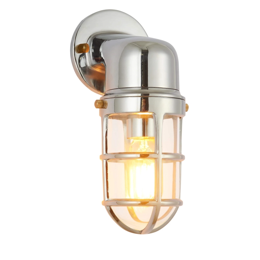 Ulkoseinävalaisin LUND 1xE27/12W/230V IP44 kiiltävä kromi