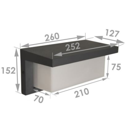 Ulkoseinävalaisin NEELY 1xE27/12W/230V IP54 musta