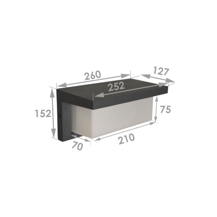 Ulkoseinävalaisin NEELY 1xE27/12W/230V IP54 musta