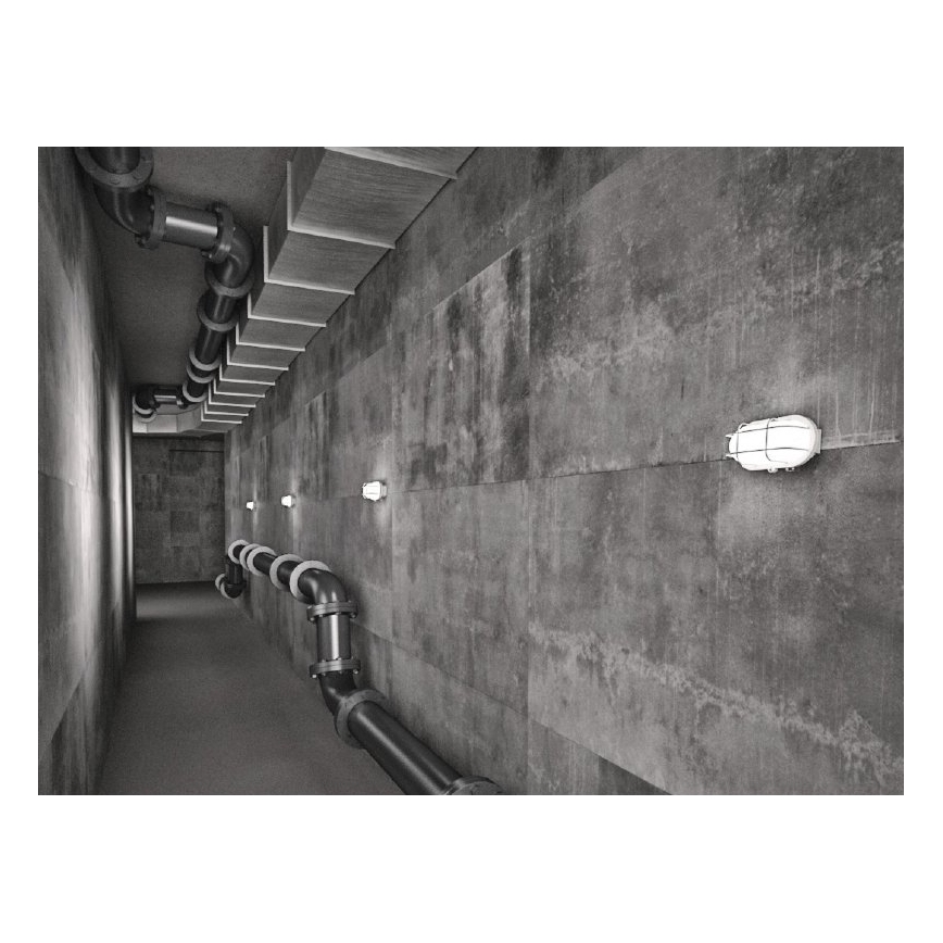 Ulkoseinävalaisin OVAL 1xE27/60W/230V valkoinen IP44
