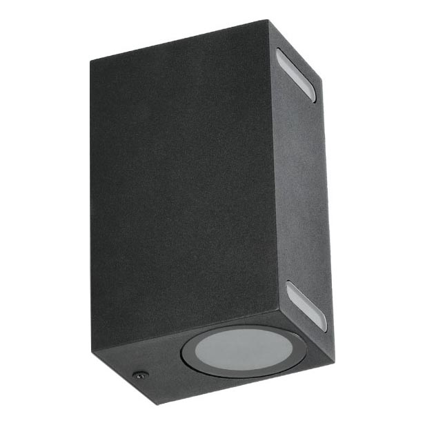 Ulkoseinävalaisin QUERK 2xGU10/35W/230V IP54 15 cm musta
