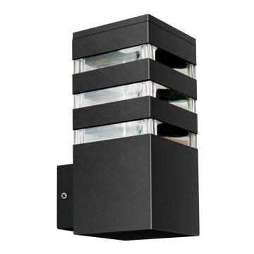 Ulkoseinävalaisin TEKSAS 1xE27/12W/230V IP44 grafiitti