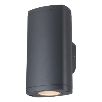Ulkoseinävalaisin ZEVI 2xGU10/10W/230V IP54 antrasiitti