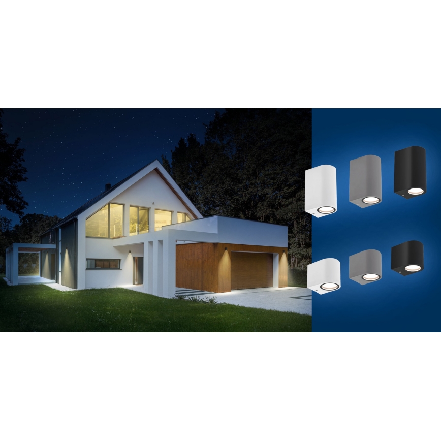 Ulkoseinävalo PARETE 1xGU10/6W/230V IP54 harmaa