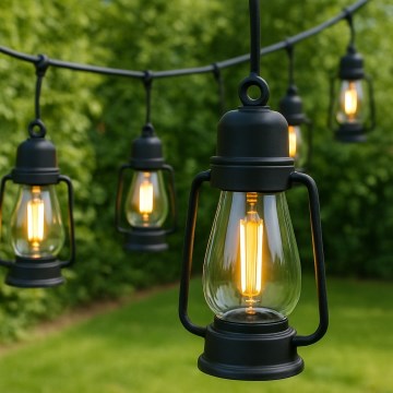 Ulkotila koristeellinen ketju SEPPELE 10xLED 10m IP44 lämpimänvalkoinen