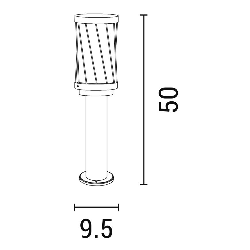 Ulkovalaisin 1xE27/15W/230V 50 cm IP44 musta