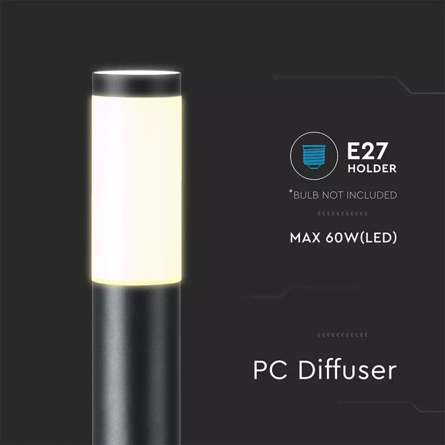Ulkovalaisin 1xE27 / 60W / 230V IP44 110cm musta