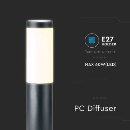 Ulkovalaisin 1xE27 / 60W / 230V IP44 80cm musta