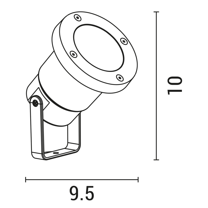 Ulkovalaisin 1xGU10/5W/230V IP65 musta