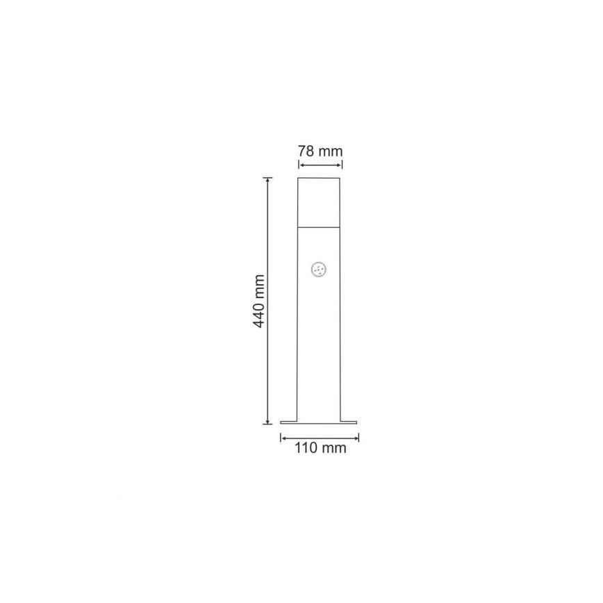 Ulkovalaisin anturilla NEW YORK 1xE27/12W/230V IP44 44 cm grafiitti
