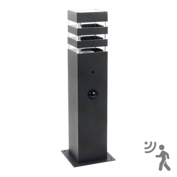 Ulkovalaisin anturilla TEKSAS 1xE27/12W/230V IP44 44 cm grafiitti