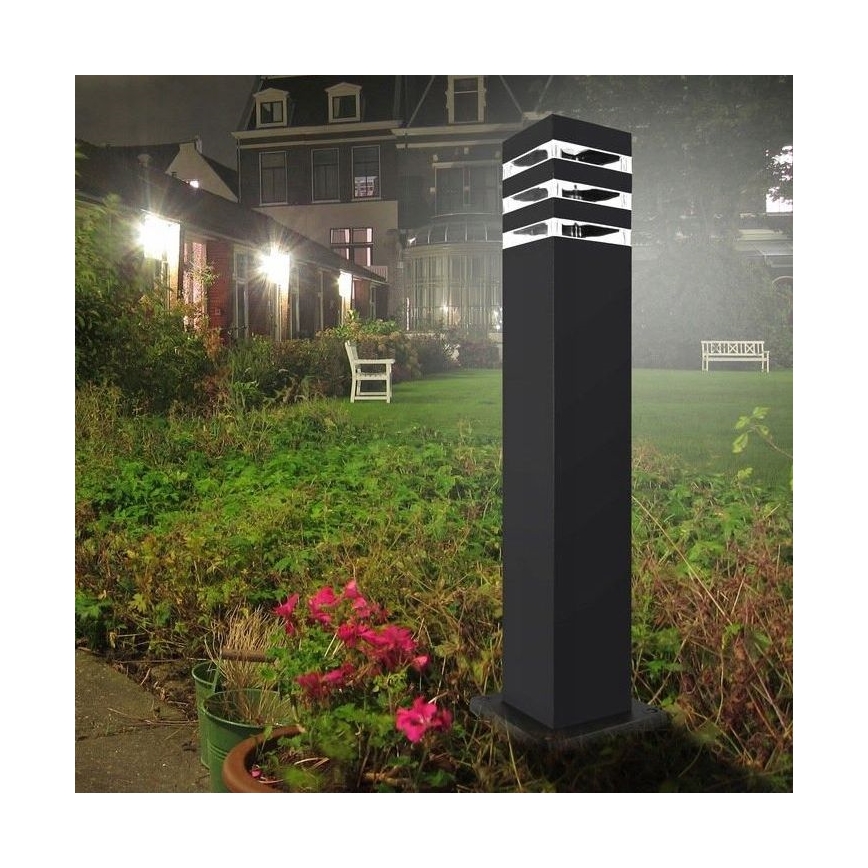 Ulkovalaisin anturilla TEKSAS 1xE27/12W/230V IP44 44 cm grafiitti