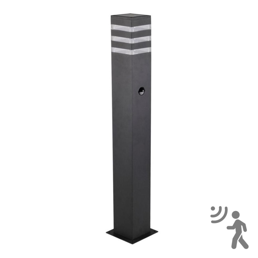 Ulkovalaisin anturilla TEKSAS 1xE27/12W/230V IP44 74 cm grafiitti