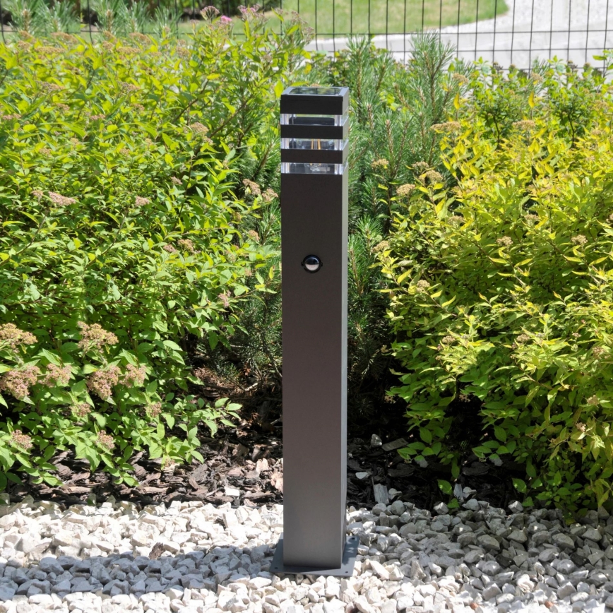 Ulkovalaisin anturilla TEKSAS 1xE27/12W/230V IP44 74 cm grafiitti