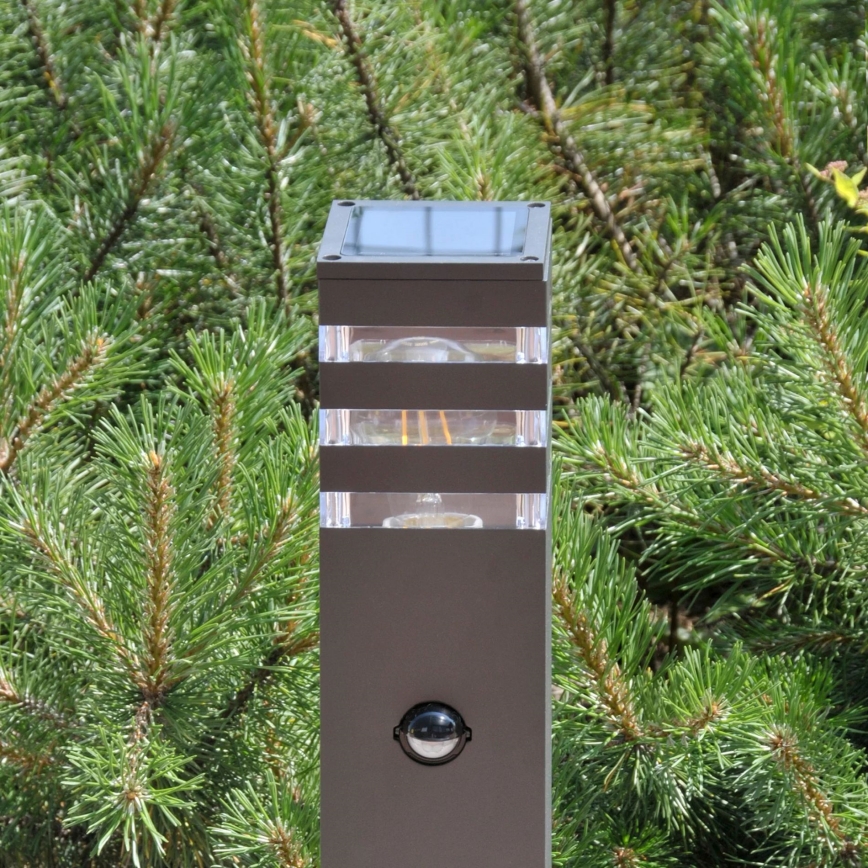 Ulkovalaisin anturilla TEKSAS 1xE27/12W/230V IP44 74 cm grafiitti